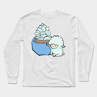 Succulent Sheep - Blue Long Sleeve T-Shirt